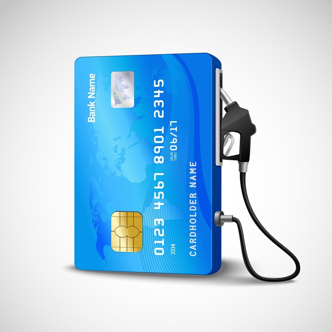 realistic credit card with fuel hose gas station concept_1284 13124
